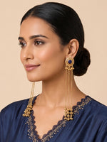 Urwa Long Earrings-Blue