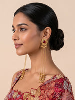 Urwa Long Earrings-Maroon