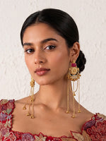 Nitara Long Earrings-Maroon