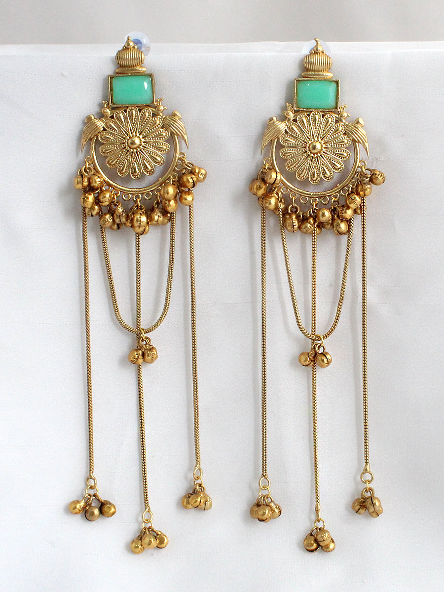 Nitara Long Earrings-Mint Green