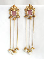 Netra Long Earrings-Pastel Pink