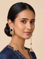 Shivani Long Earrings-Blue