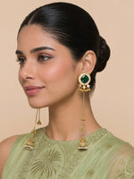 Shivani Long Earrings-Green