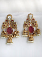 Dhanvi Jhumki / Jhumka Earrings-Ruby Pink