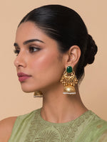 Ujjaini Jhumki Earrings-Green
