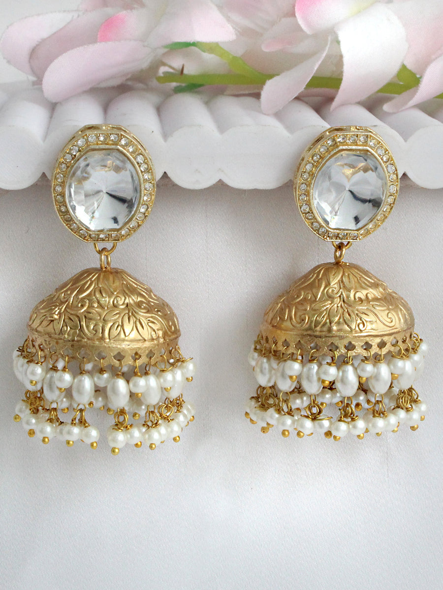 Yamika Jhumki / Jhumka Earrings-Gold