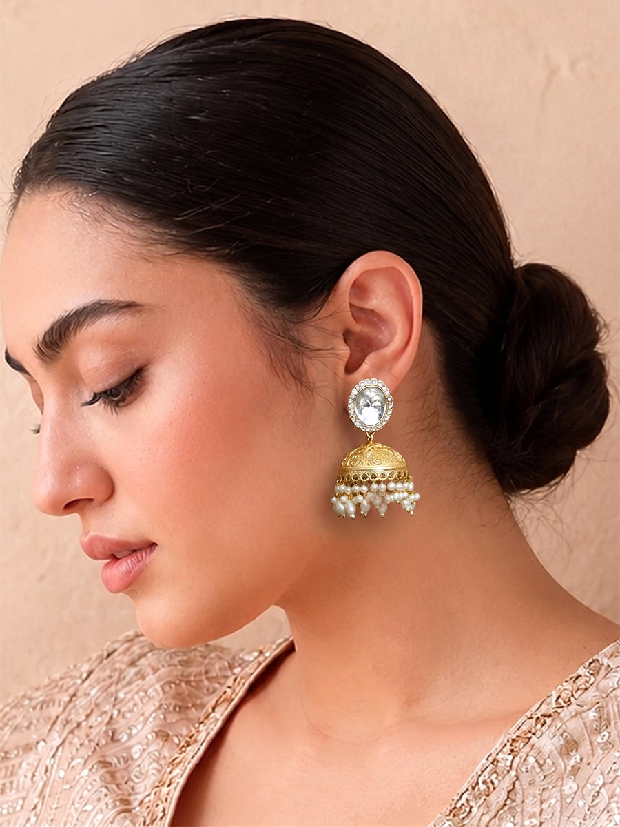 Yamika Jhumki / Jhumka Earrings-Gold
