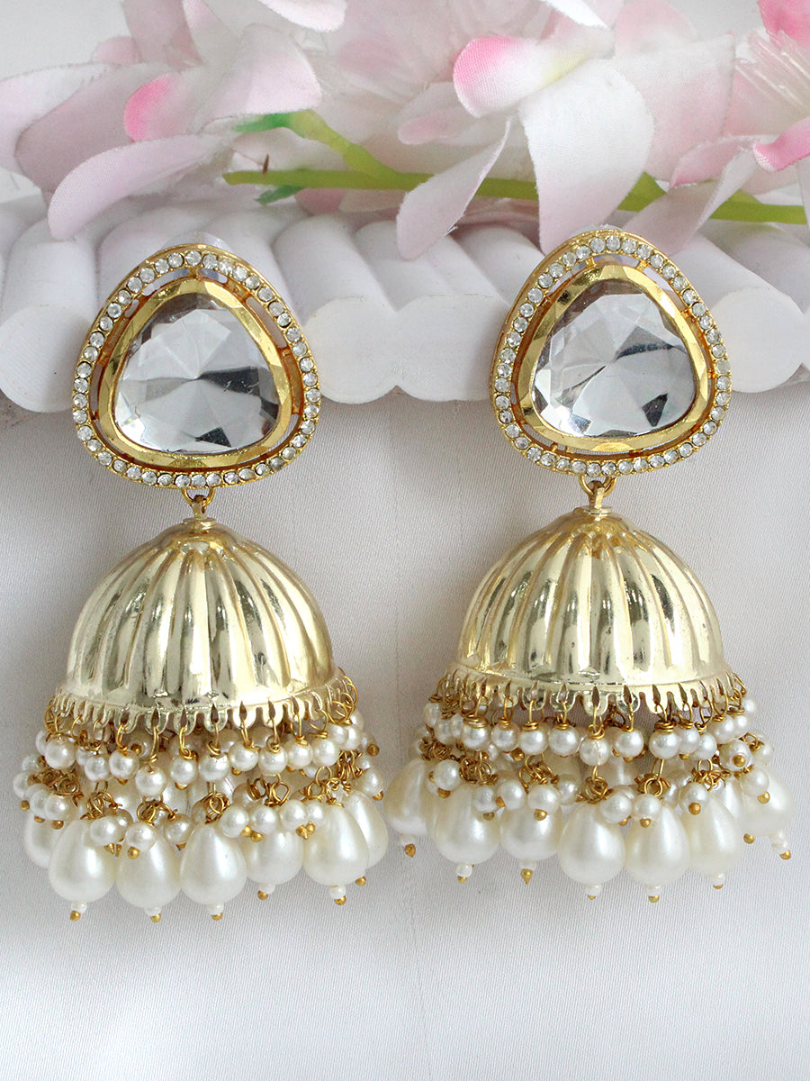 Kanvika Jhumki / Jhumka Earrings-Gold