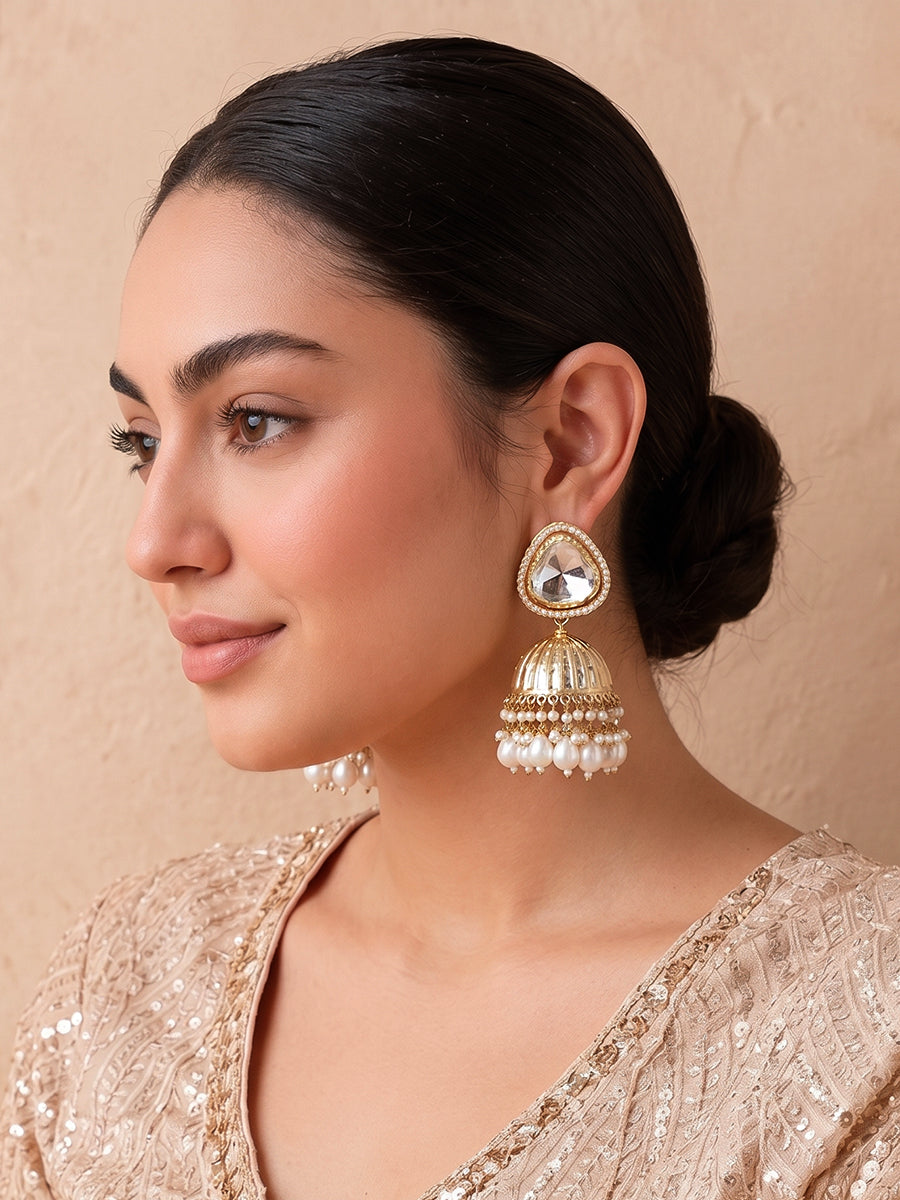 Kanvika Jhumki / Jhumka Earrings -Gold