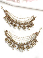 Shairy Earrings with Earchain & Tikka-Gold