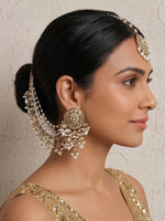 Shairy Earrings with Earchain & Tikka-Gold