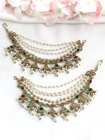 Shairy Earrings with Earchain & Tikka-Multicolor