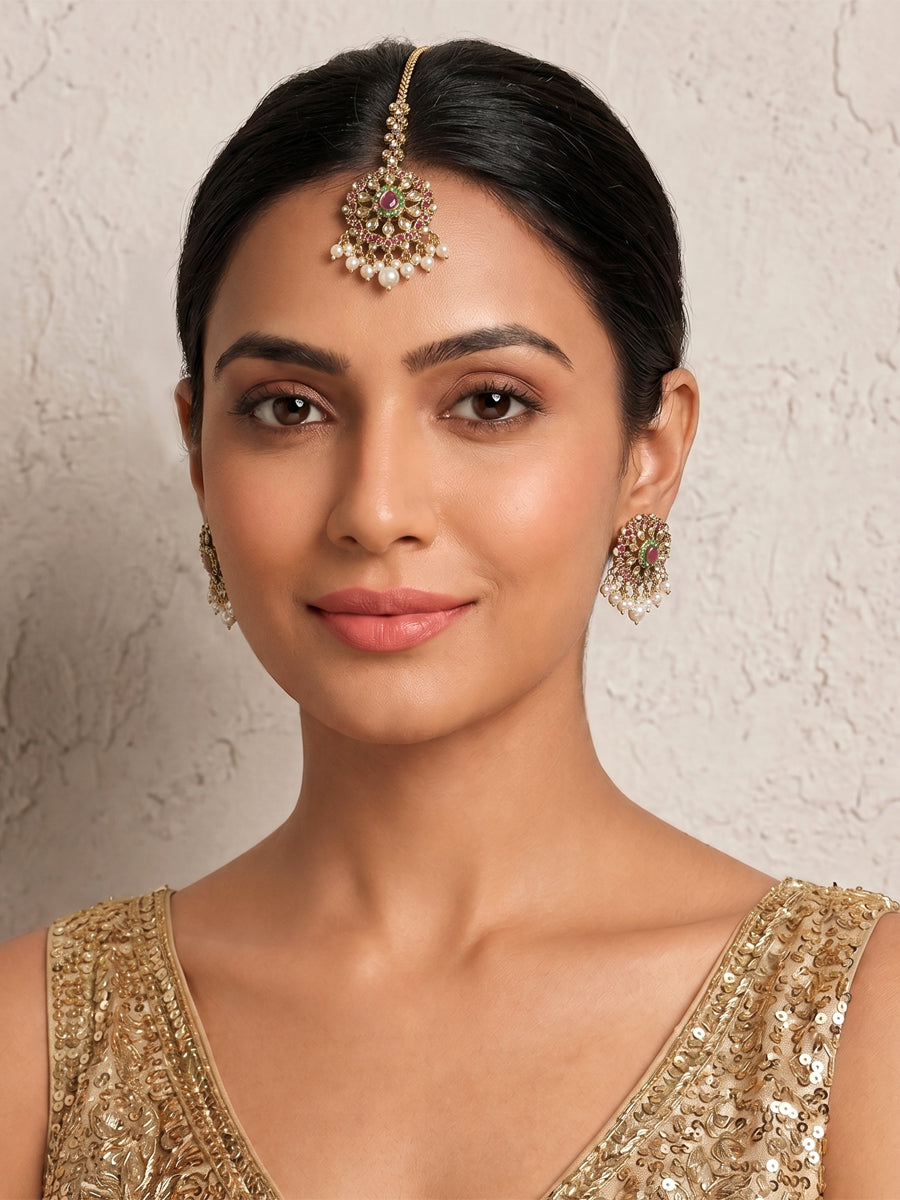 Alina Earrings & Tikka-Multicolor
