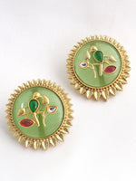 Urmi Stud Earrings-Mint Green