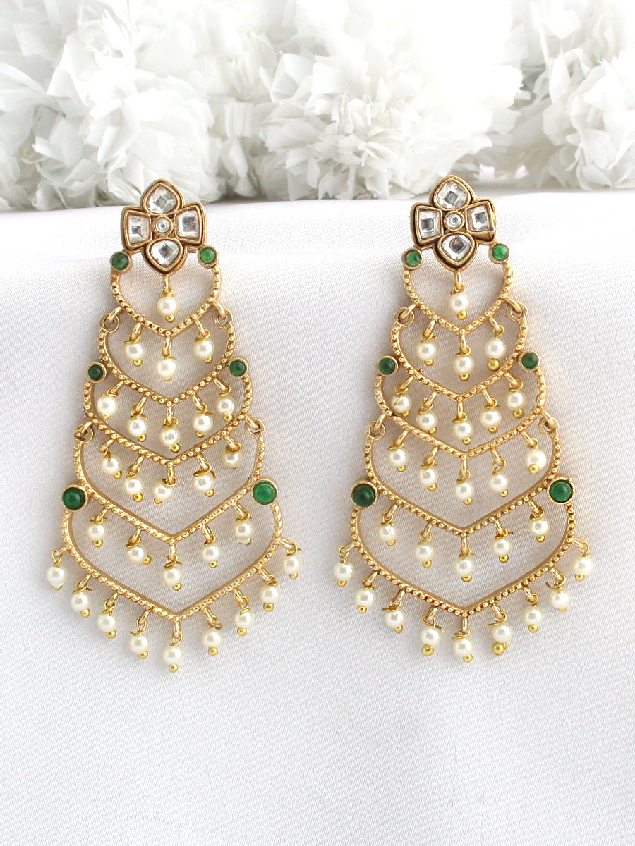 Kanvi Long Earrings-White