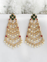 Kanvi Long Earrings-Green