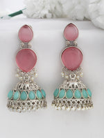 Adhika Jhumki Earrings-Pink