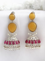 Adhika Jhumki Earrings-Yellow