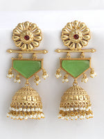 Moksha Jhumki Earrings-Mint Green