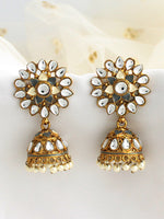 Damini Jhumki Earrings-Grey