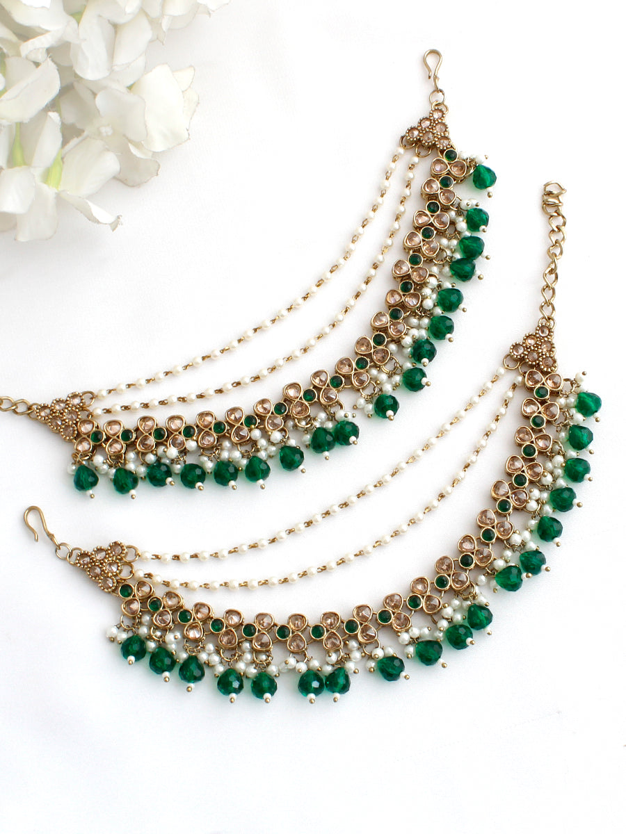 Shahin Ear Chain / Kaanchain-Green