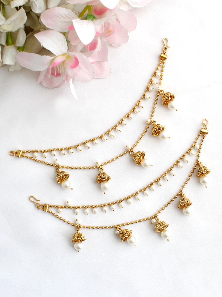 Manvika Ear Chain / Kaanchain-Gold