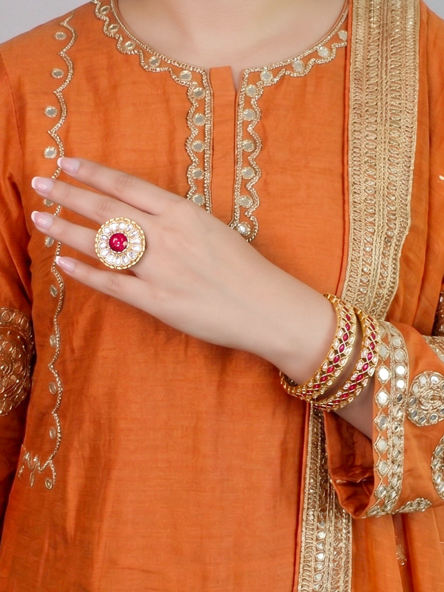 Aishwarya Ring-Maroon