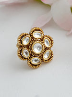 Vaibhavi Ring Traditional Desi Rings for Bridesmaids & Wedding Guests-Gold