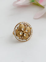 Umika Ring Elegant Indian Rings for Pujas, Festivals & Events-Gold