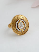 Shipra Ring Designer Adjustable Rings for Ethnic Outfits-Gold