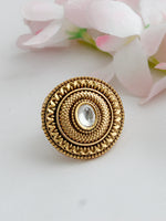 Anusha Ring Statement Finger Rings for Traditional & Modern Wear-Gold