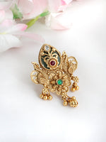 Bhavika Ring Adjustable Designer Rings | Ships Worldwide-Green