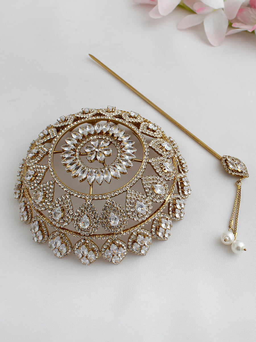 Rayma Bun Cage With Stick-Gold