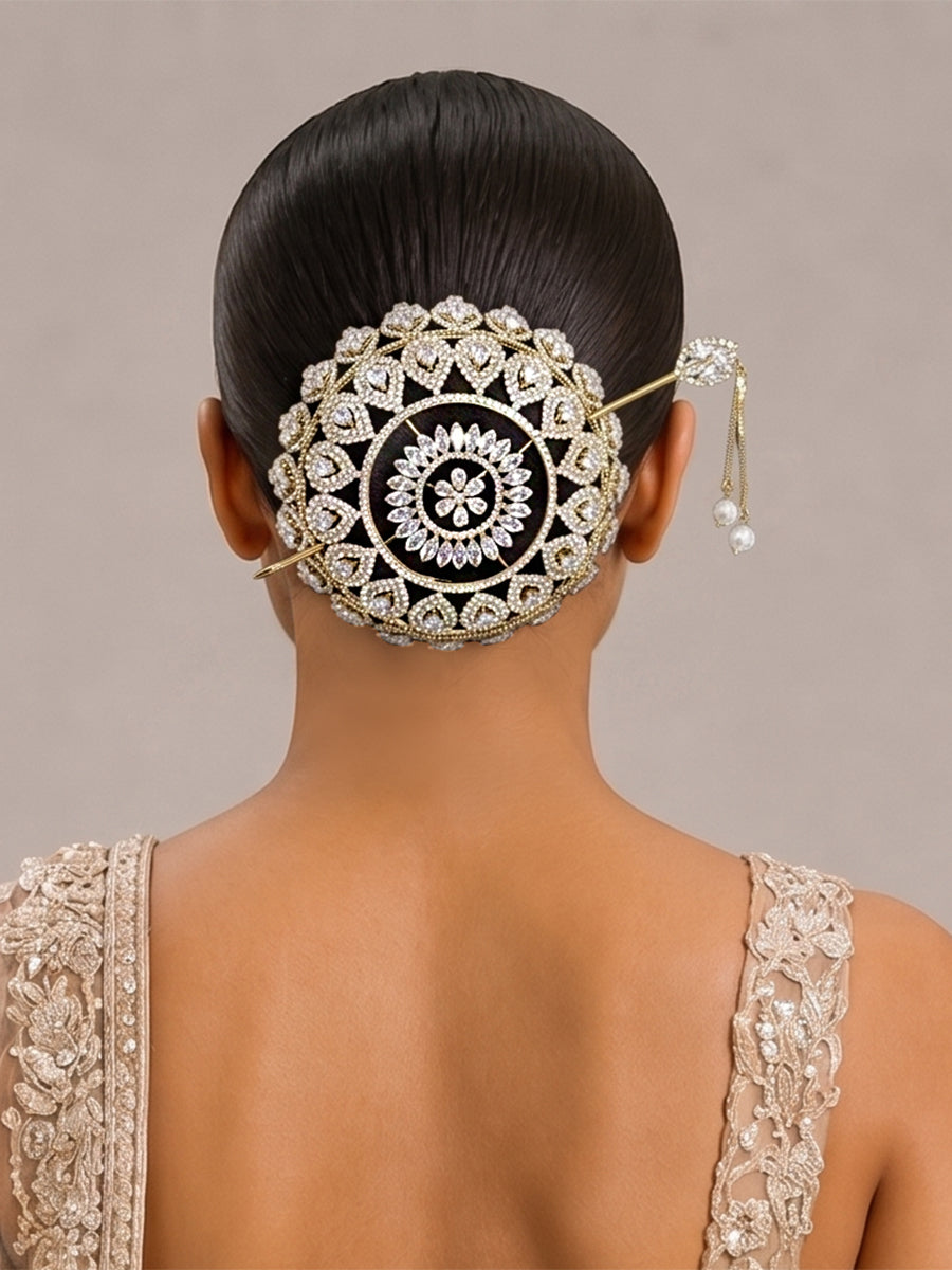 Rayma Bun Cage With Stick-Gold