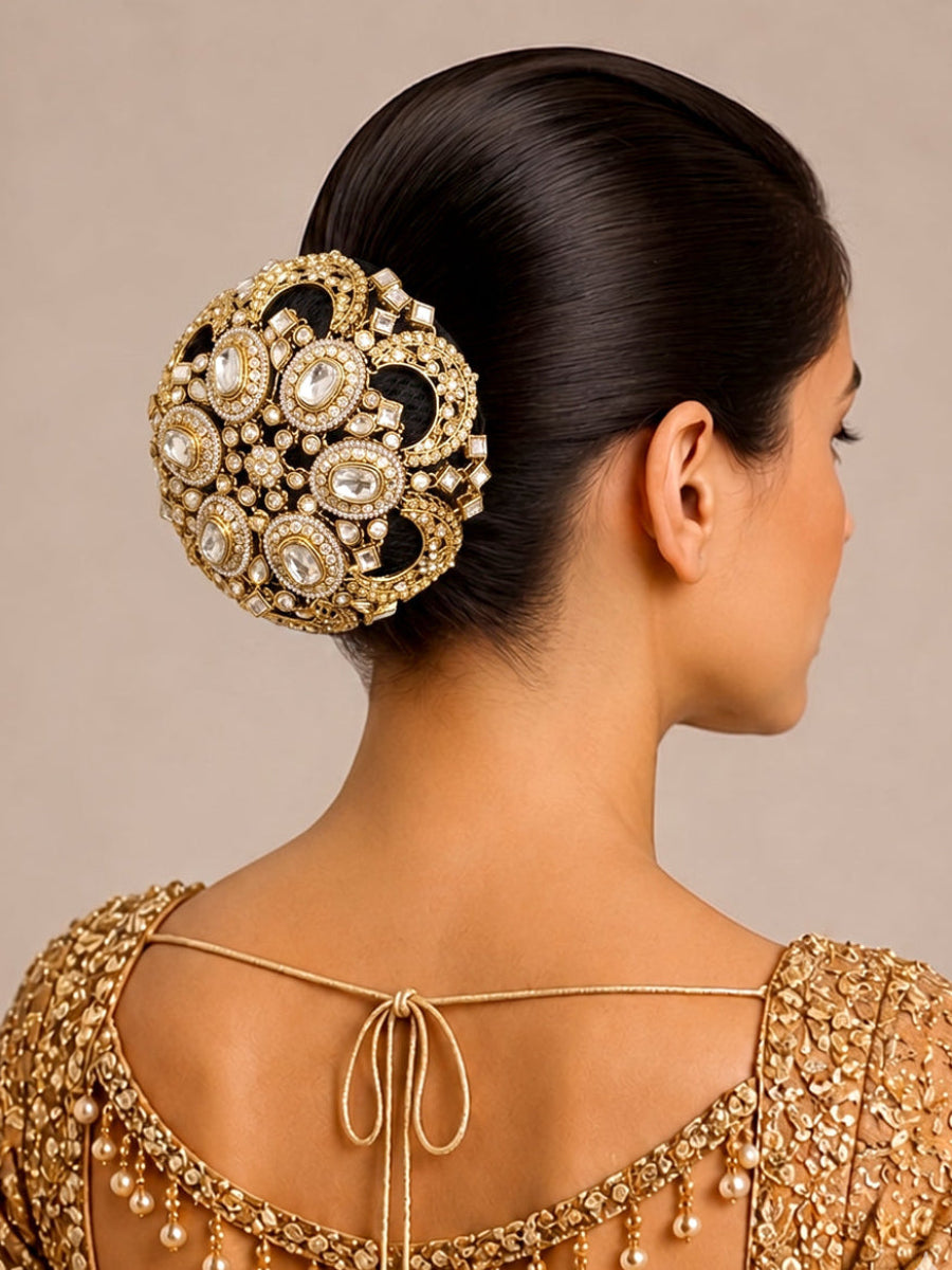 Poorva Kundan Bun - Gold
