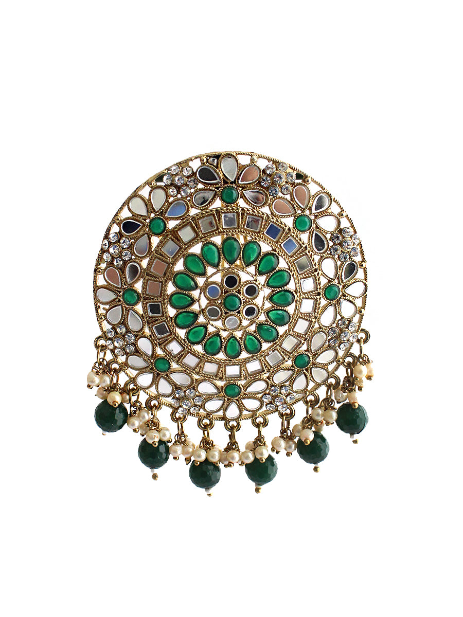 Ishrat Bun Pin Bollywood Style Bun Pin for Desi Fashion-Green