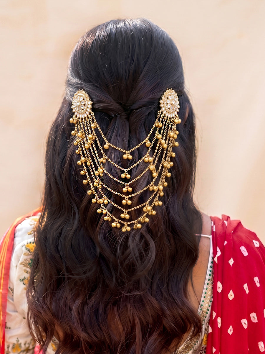Ahanvi Hair Bun Pin Ready Inventory Bun Pin for NRI Customers-Gold