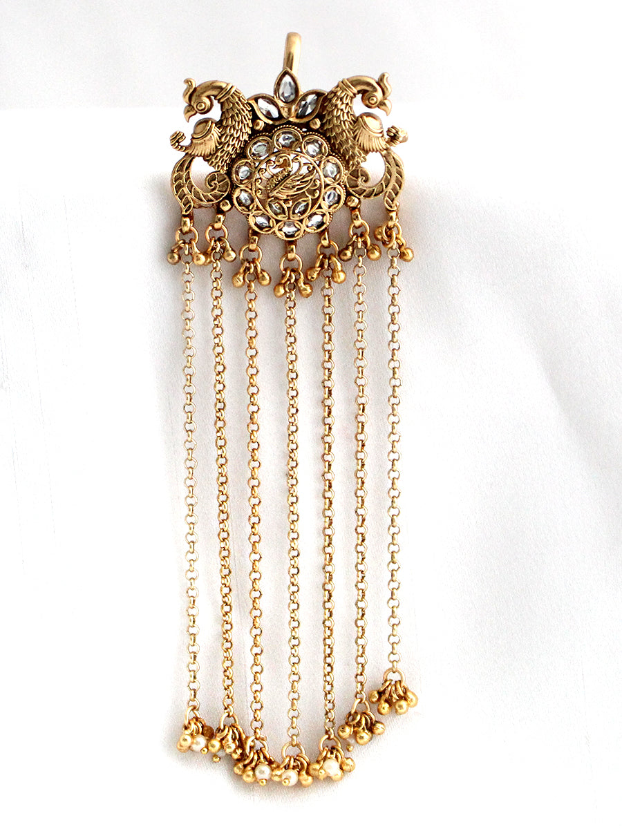 Mayuri Hair Bun Pin Bollywood Style Bun Pin for Desi Fashion-Gold