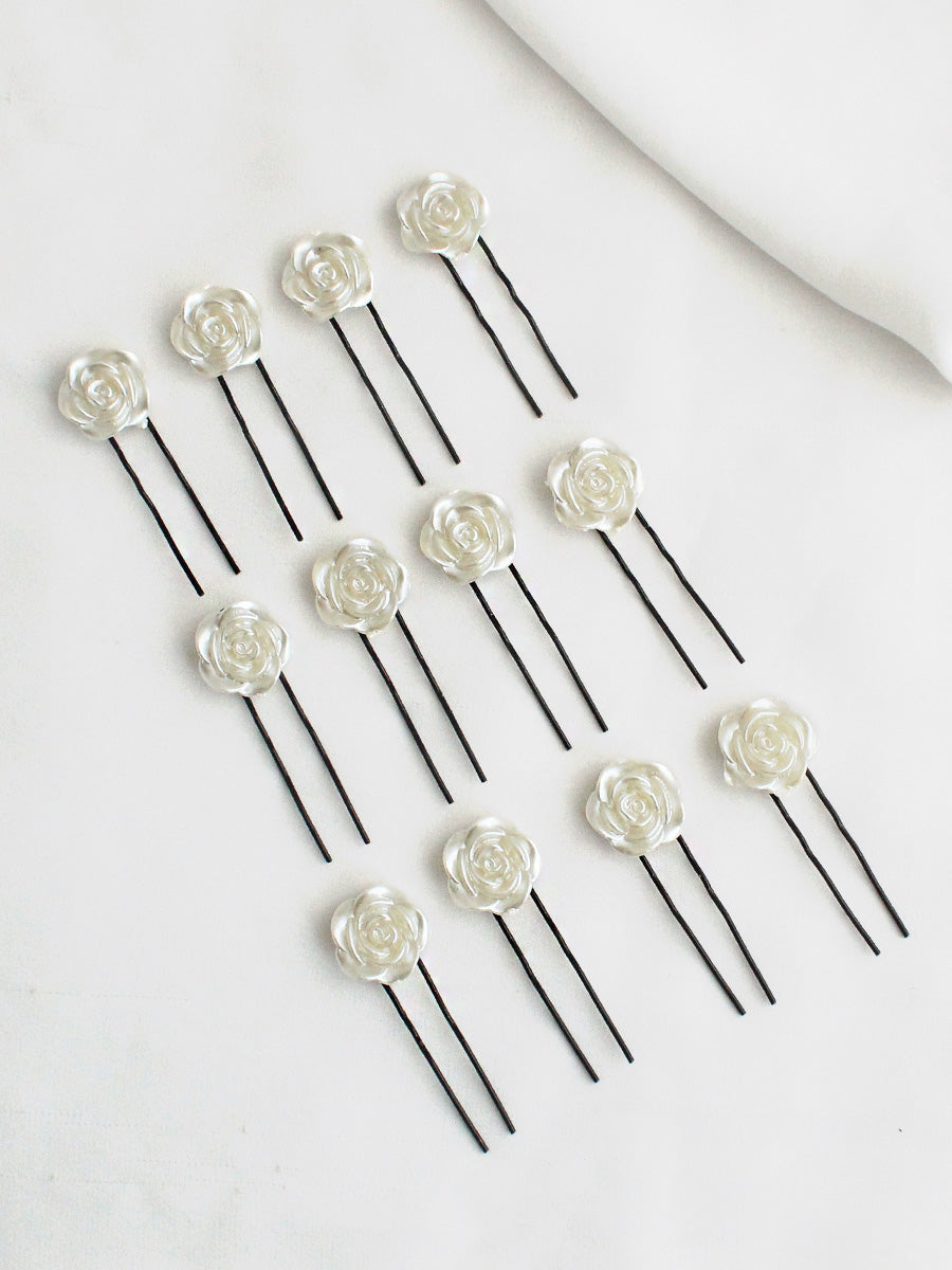 Rose Bun & Braid Hair Accessory-Pearl