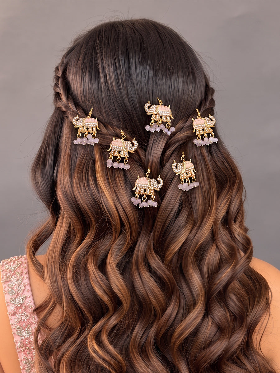 Jivika Bun & Braid Hair Accessory-Pastel Pink