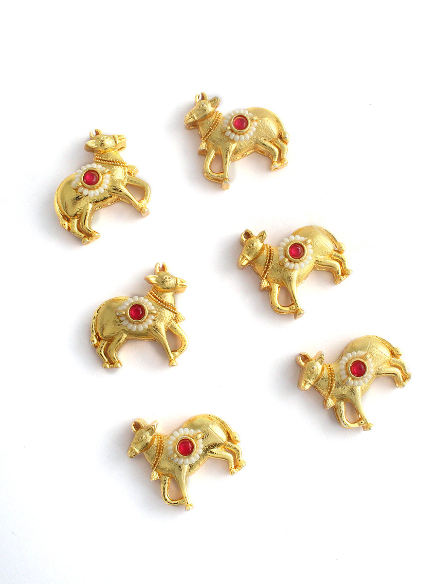 Nandi Cow Hair Charm Pins-Hot pink