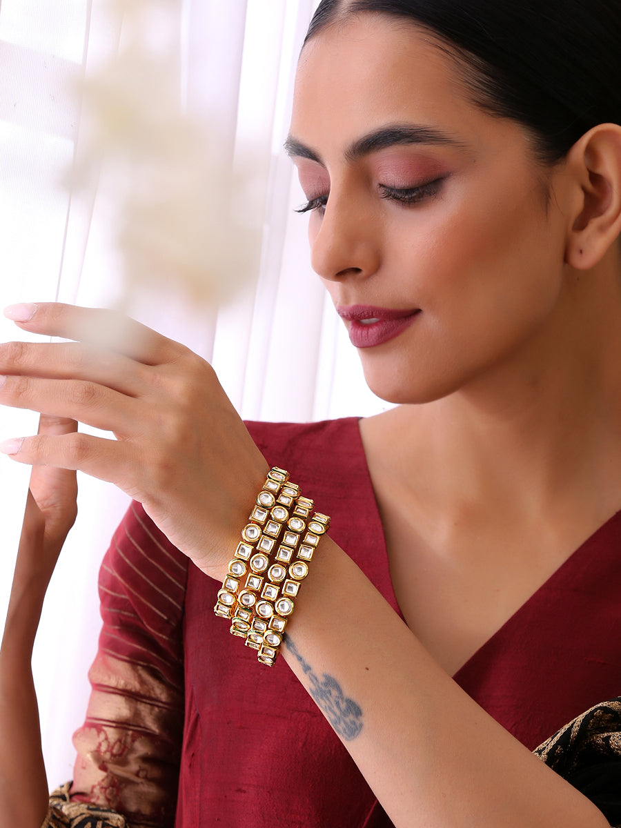 Shibani Bangle Set Kundan Bangles for Mehndi & Wedding Functions