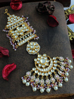 Alwar Maang Tikka - Pastel Pink