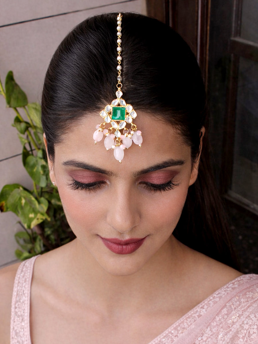 Kiara Maang Tikka South Asian Hair Jewelry for Mehndi & Sangeet