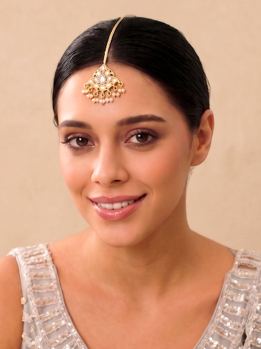 Sonam No Pins Maang Tikka-Gold