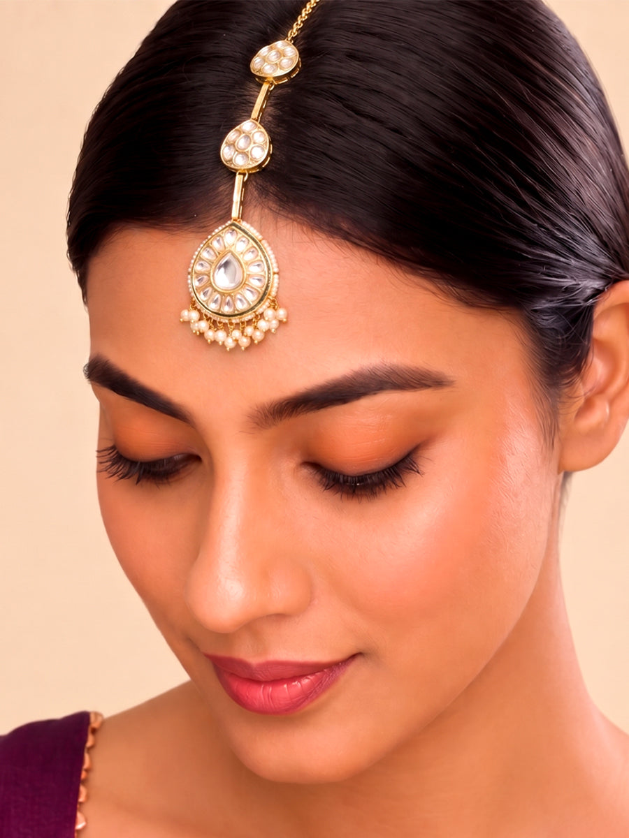 Anshika Pins Maang Tikka-Gold
