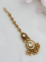 Ananya Maang Tikka Statement Hair Accessories for Indian Outfits-Gold