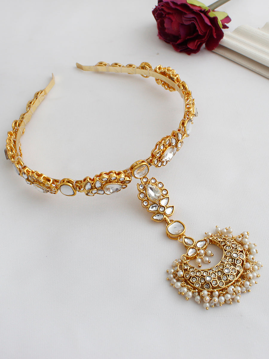 Vaani Head Band with Tikka-Gold