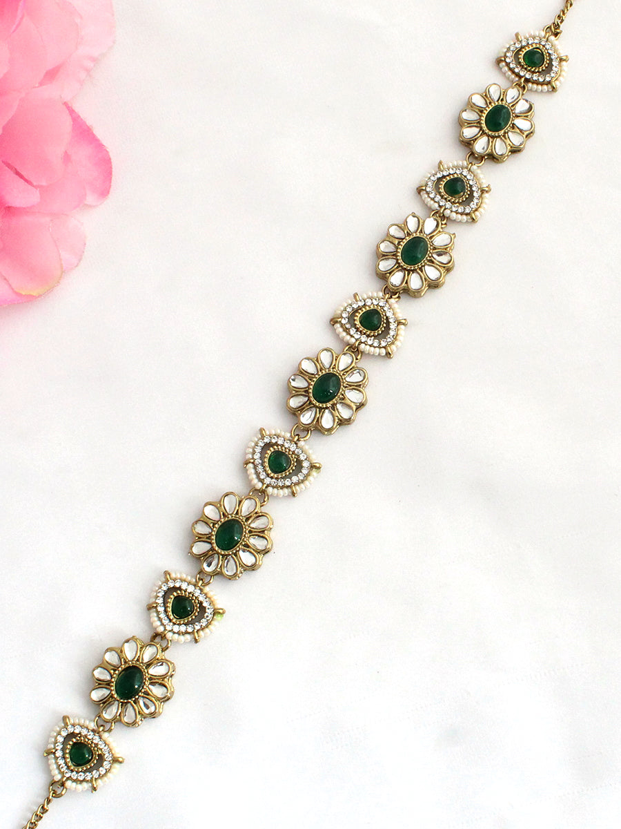 Antra Sheeshphool / Headpiece-Green