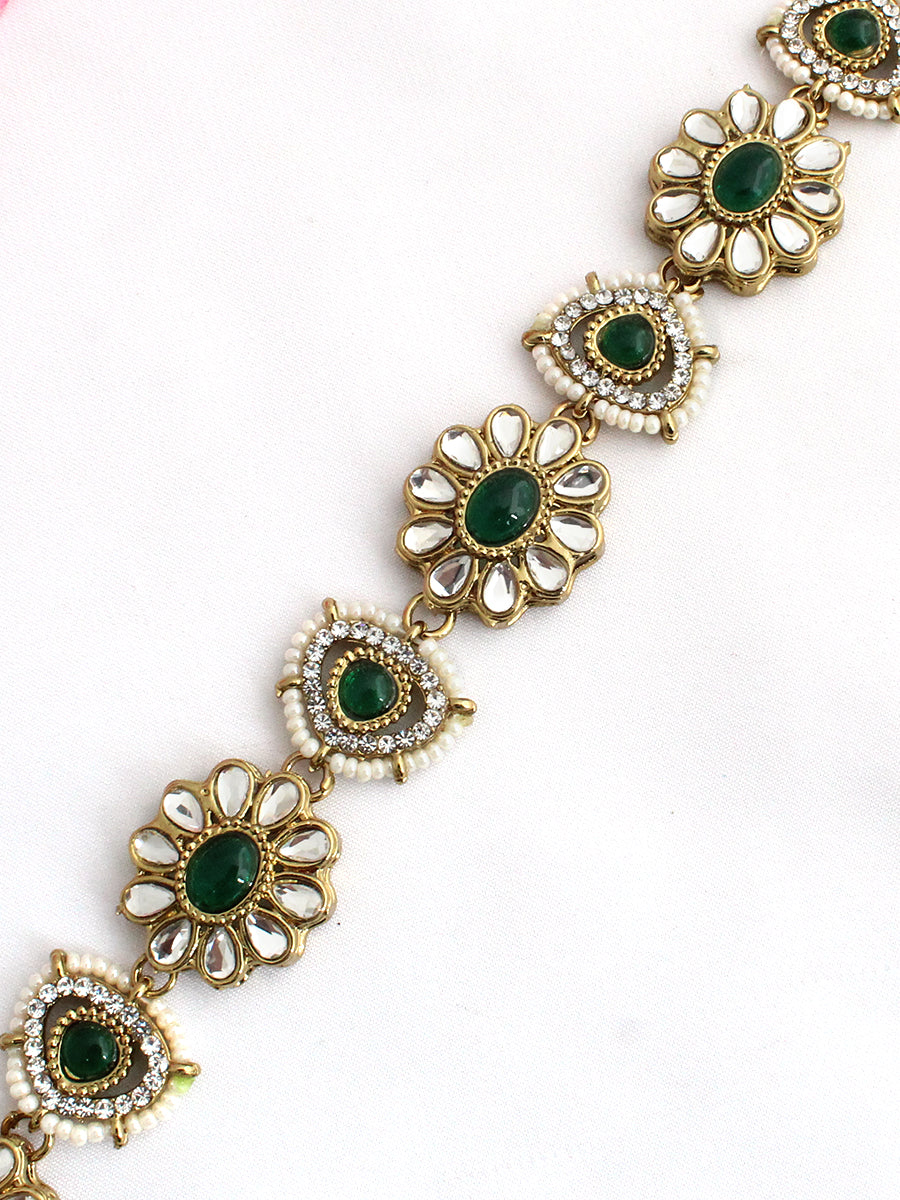 Antra Sheeshphool / Headpiece-Green